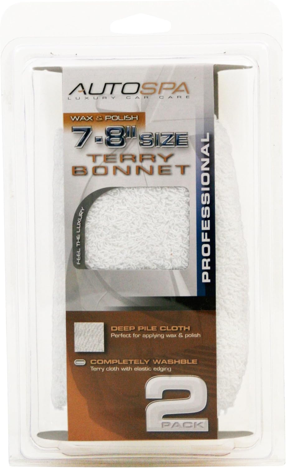 AutoSpa 45401AS Cotton Terry 9"-10" Polish Bonnet, 6 Pack