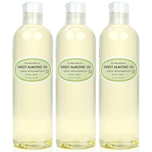 Dr Adorable - 36 oz - Aceite de almendras dulces - 100% puro natural orgánico prensado en frío 36 oz (3 de 12 oz)