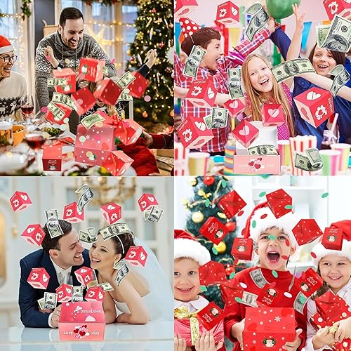 Miniatura 6 de Caja de regalo sorpresa, explosión de 2023, cajas de regalo sorpresa sorpresa de Feliz Navidad, caja de regalo de sobre rojo plegable creatividad,