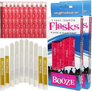 Smuggle Your Booze Tampon 5-pack Flasks (2 Piece Bundle)