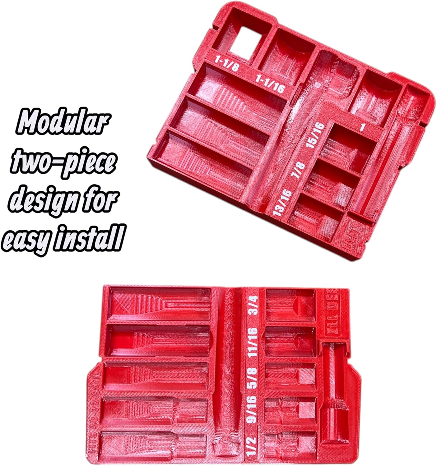 Packout Insert Compatible with Milwaukee 1/2" Ratchet & Socket (22-Piece 48-22-9410)