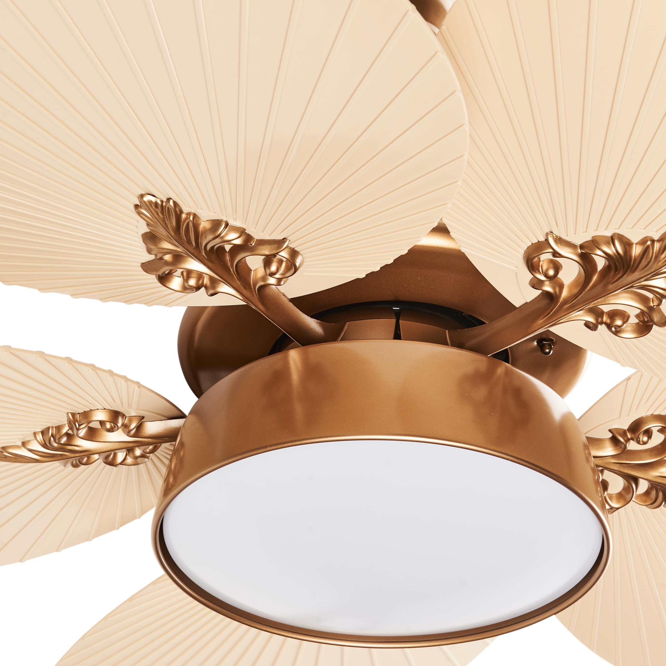 Beliani Deckenventilator mit Licht gold 3 Geschwindigkeitsstufen Fernbedienung Bormejo