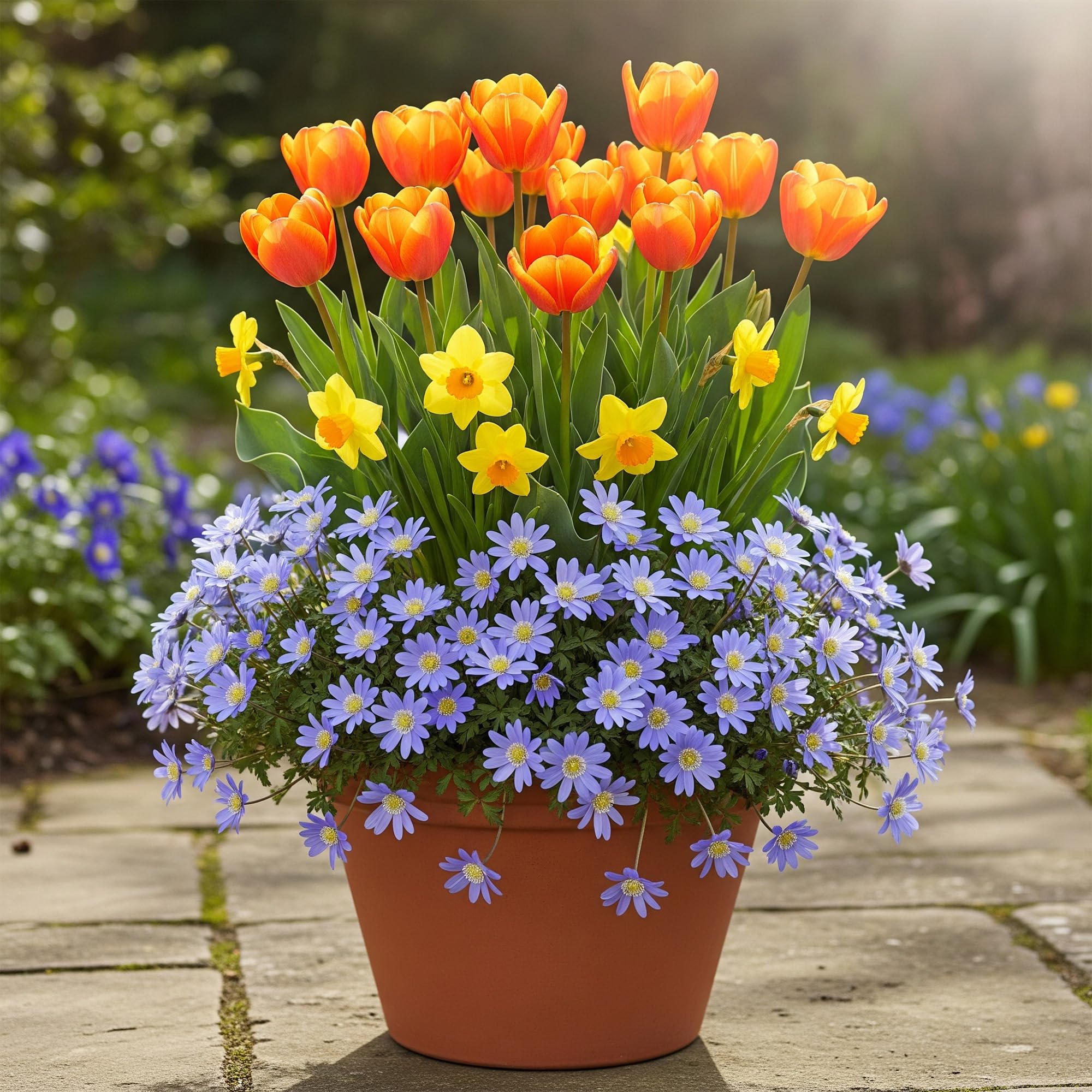 Mixed Flower Bulb Collection – Seasonal Garden Planting Packs – Winter, Spring & Summer Bulbs – Bulb Mixes for Borders, Pots & Wildlife Friendly Gardens (Spring Brights Patio Pot Mix (22 Bulbs))