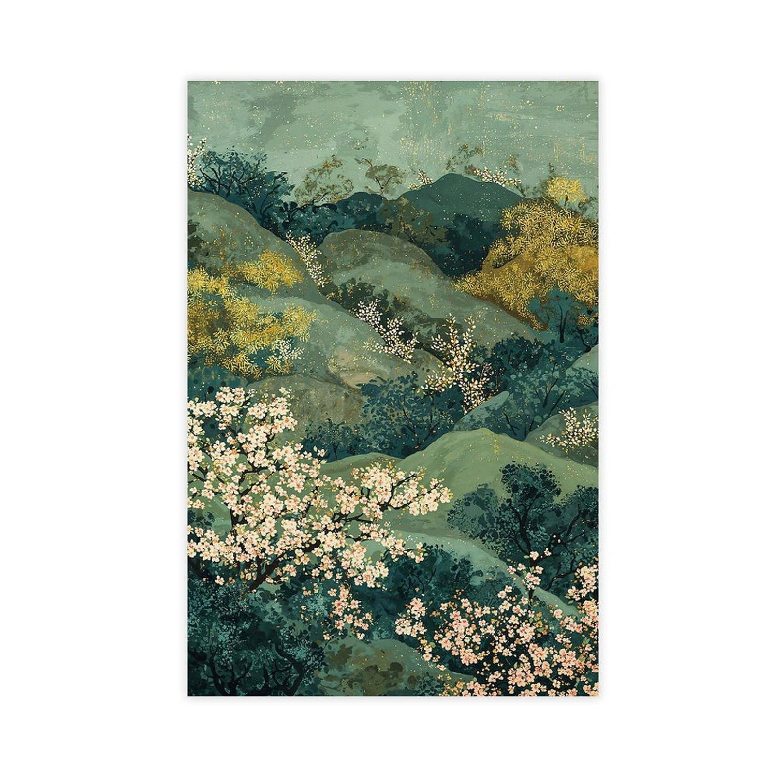 Bareronor Japanese Landscape Poster (2) Canvas Poster Bedroom Decor Landscape Office Room Decor Gift 24" L X 36" W