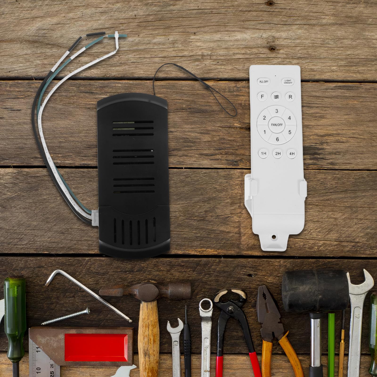 Kit Telecomando Wireless per Ventilatore da Soffitto Dc con Ricevitore e Controllo Lampada, Facile Installazione in Plastica, per Estivo in Casa