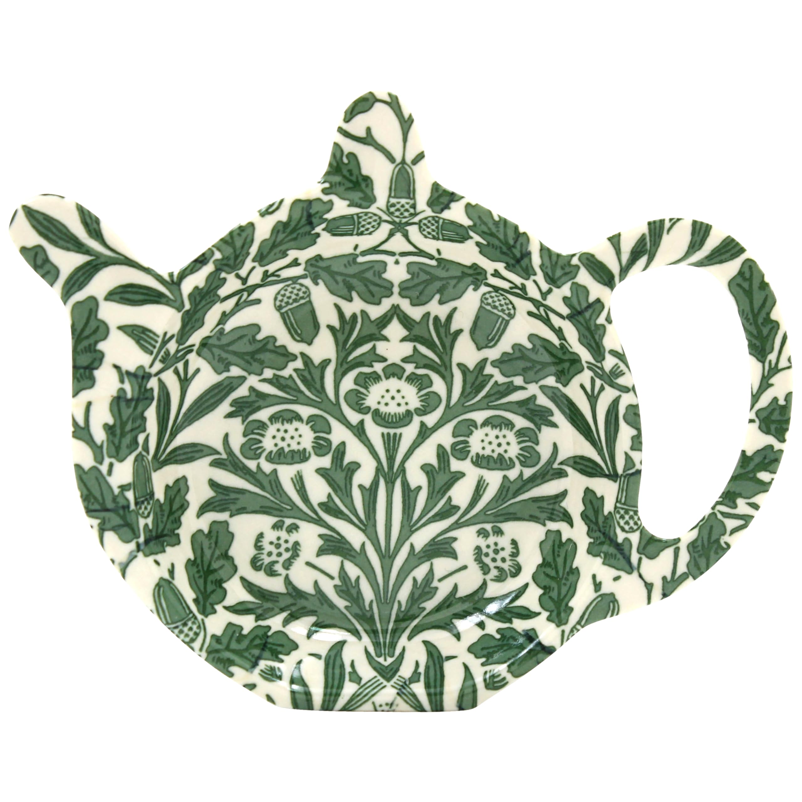 The Leonardo Collection William Morris Acorn Teabag Tidy For Kitchen & Home | British Designed Durable Tea Bag Tidy | Tea Bag Dish For Used Tea Bags | Teabag Dish With Modern Design