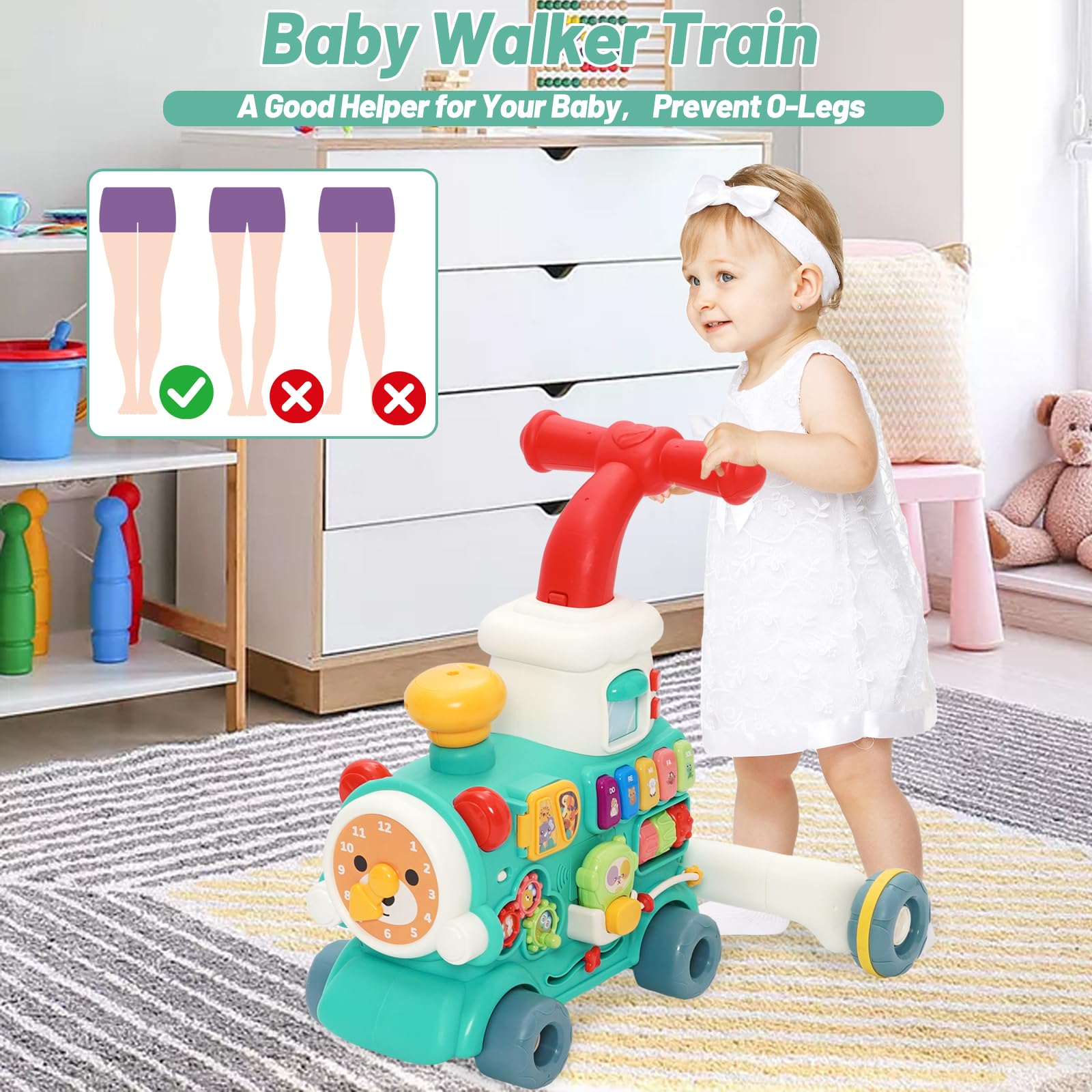 Andador Bebes 3 en 1, Correpasillos Andador Bebé con 10+ Juego Educativos, Música & Luces, Efecto de Niebla, Velocidad Ajustable, Centro de Actividades Educativas, Regalo para Niños Pequeños 6+ Meses