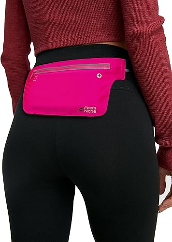 Miniatura 4 de Fitter's Niche Riñonera UltraSlim Bolsa resistente al agua, cinturón elástico reflectante Se adapta a cinturas de 24 a 43 pulgadas, soporta