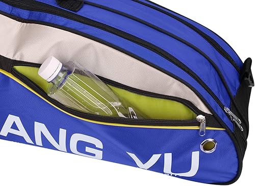 Miniatura 6 de JIAHG Bolsa de tenis para 6 raquetas, de un solo hombro, bolsa de raqueta de bádminton y squash, bolsa grande de equipo de gimnasio con