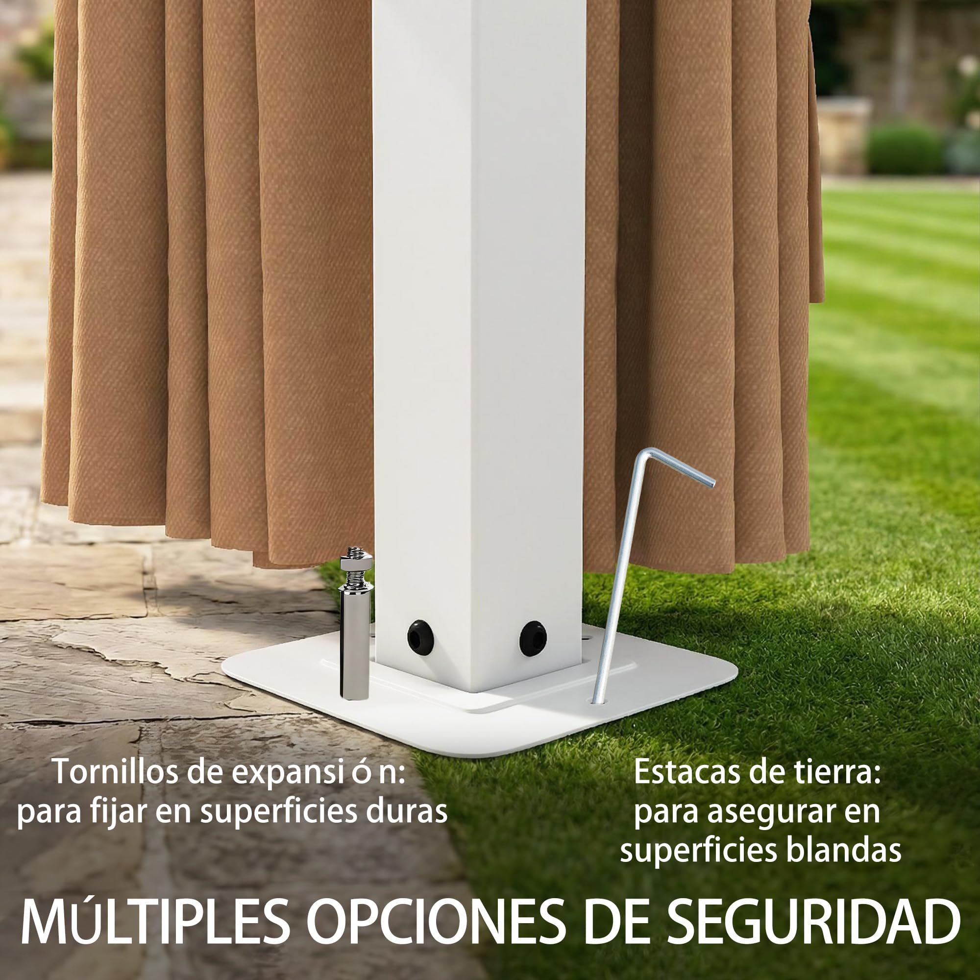 Outsunny Cenador para Jardín 3x4 m, Pabellón de Jardín Gazebo con Techo Ventilado, 4 Paredes Laterales y 4 Mosquiteras, UPF50+, Estructura de Metal, Carpa para Exterior, Terraza, Patio, Caqui