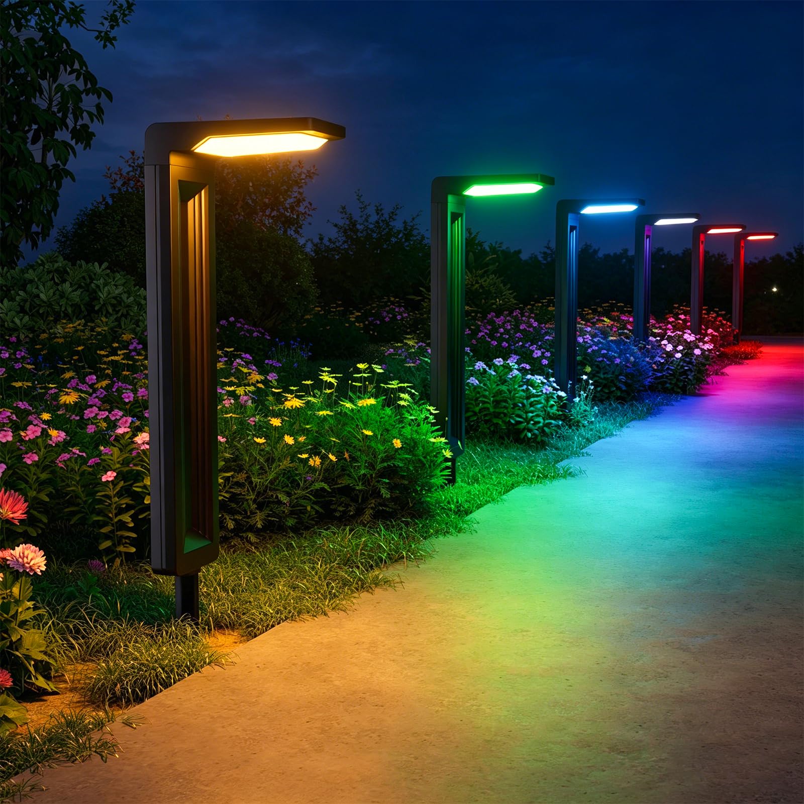 ライト・ランタン OVERLAP THE LIGHT soil hack society 6 Pack Color Changing Solar Pathway Lights Outdoor Waterproof 20