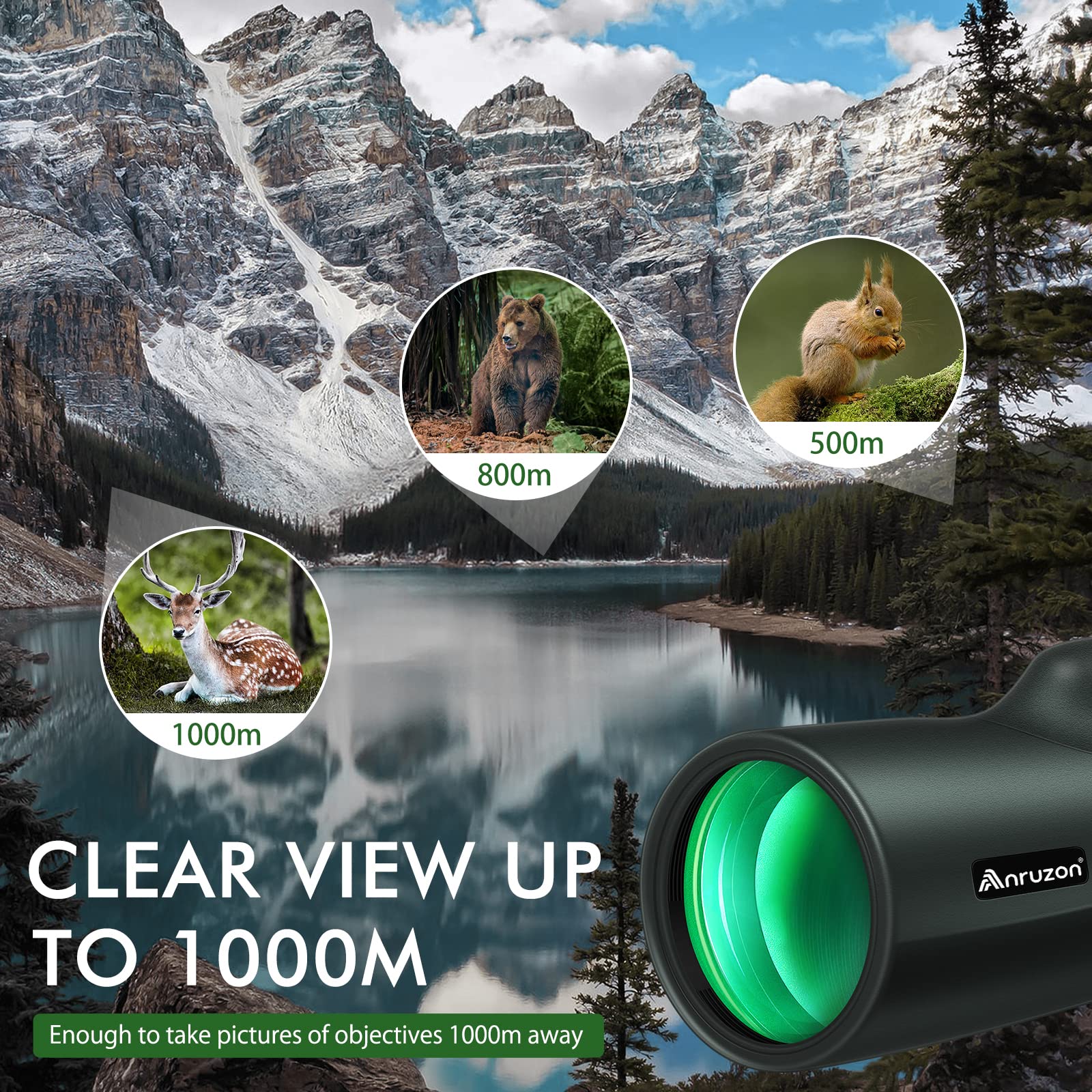 Monocolare 16x52 HD - Compatto, Impermeabile, Per Bird Watching E Escursioni - Foto 3