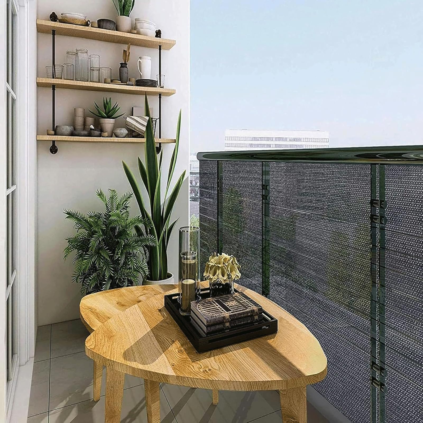 Malla De Sombra con Ojales, Red De Sombra para Jardín, Lona De Malla De Sombra para Patio, Toldo para Balcón, Protección Térmica para Coche, 70-90% De Sombreado (6x6m)