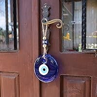 Vista 6 de BCS Decoración de pared extragrande contra el mal de ojo de 5.2 pulgadas, cristal azul turco, griego, amuleto de nazar de buena suerte y protección