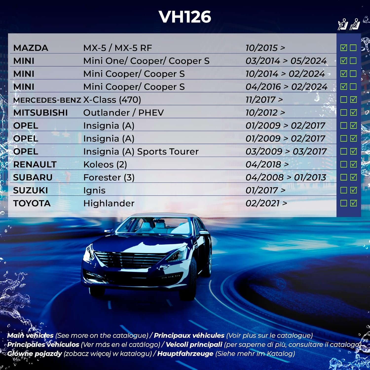 Valeo Silencio Wiper Blade VH126 574726 Front Length: 450mm Single Wiper Blade (for Left Hand Drive Vehicles)