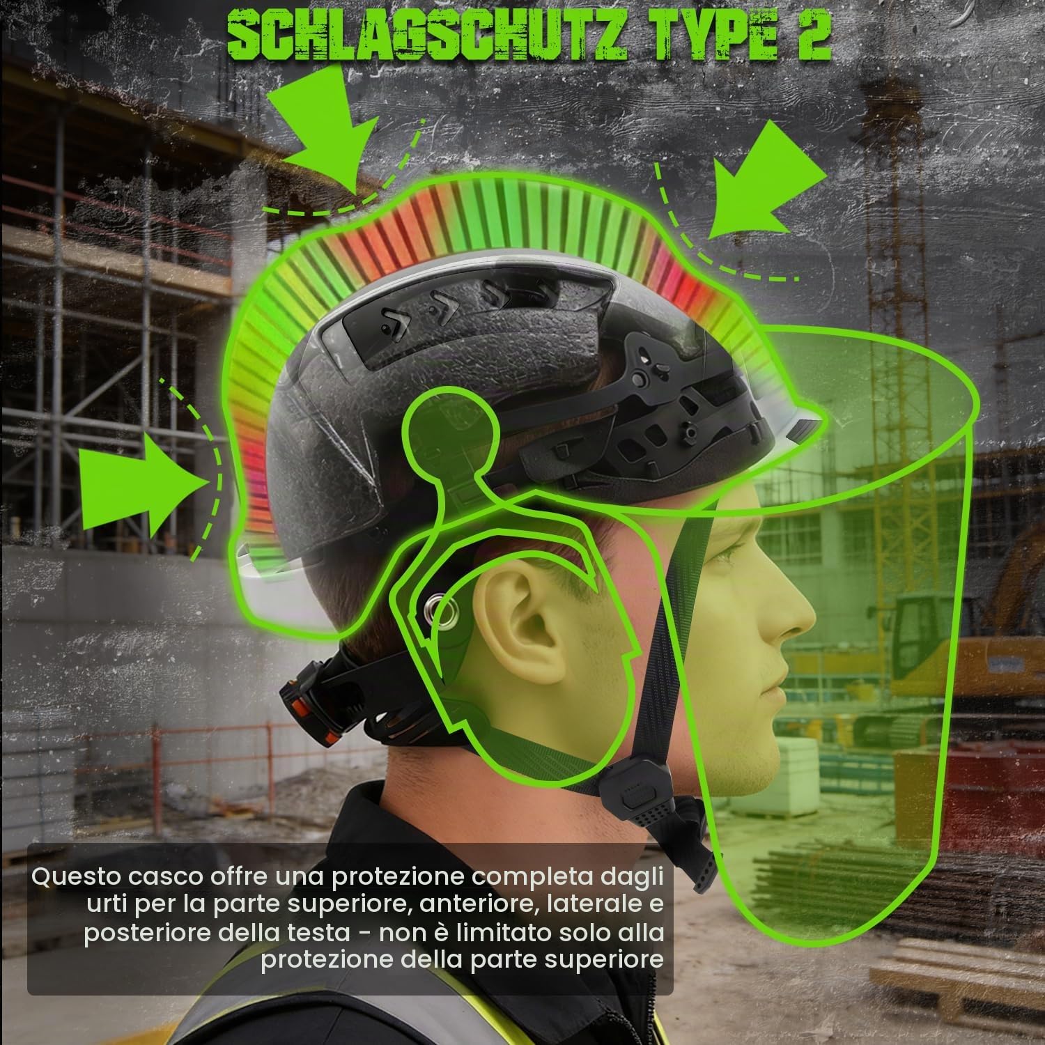 GREEN DEVIL Voltek Forest Air Casco protettivo per lavori forestali in ABS, per lavori di lavoro elevati, certificazione EN12492, superato EN397, assorbimento degli urti e resistenza alla penetrazione