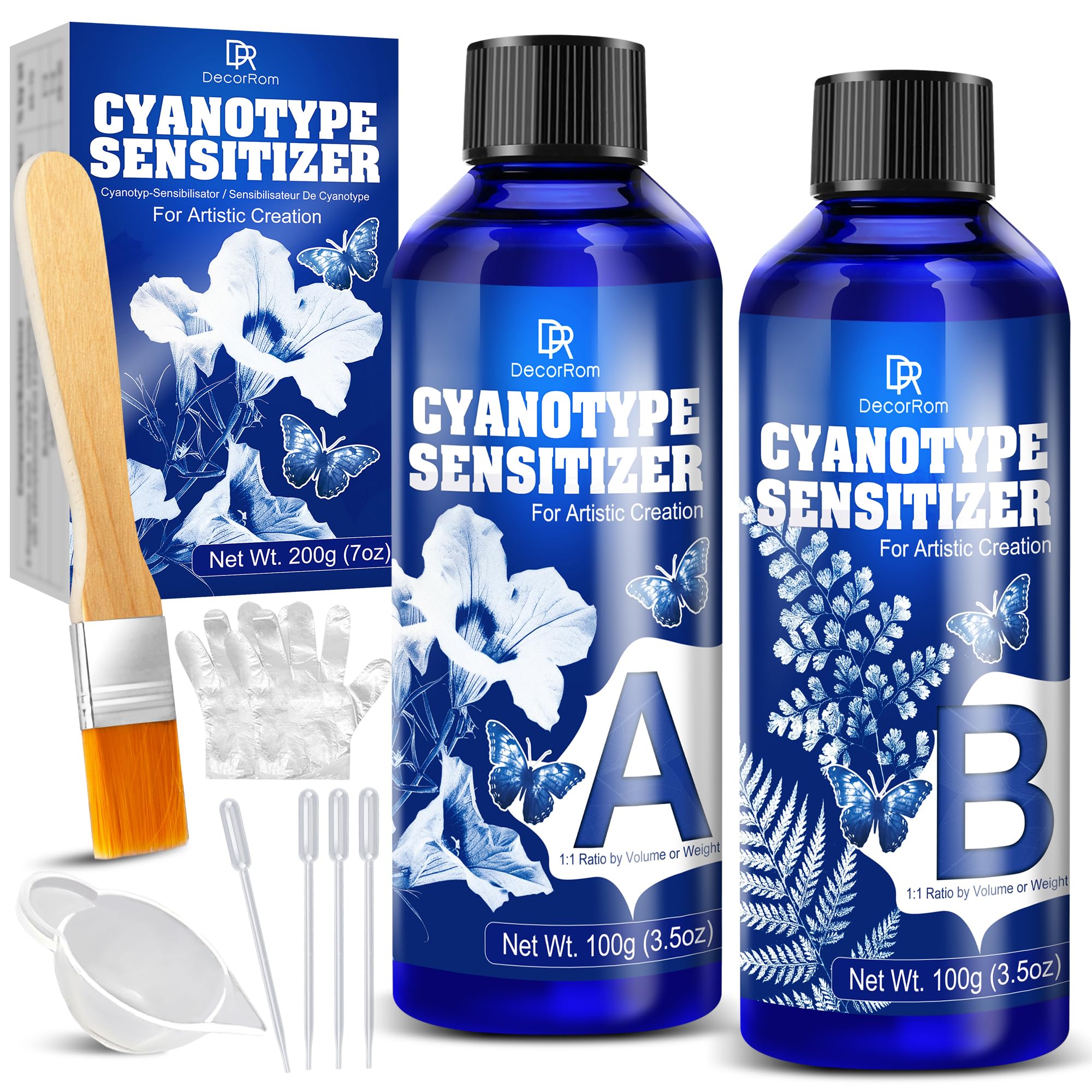 Cyanotype Kit 200g – 2 Component Cyanotype Solution & Chemicals Sensitizer — image 1