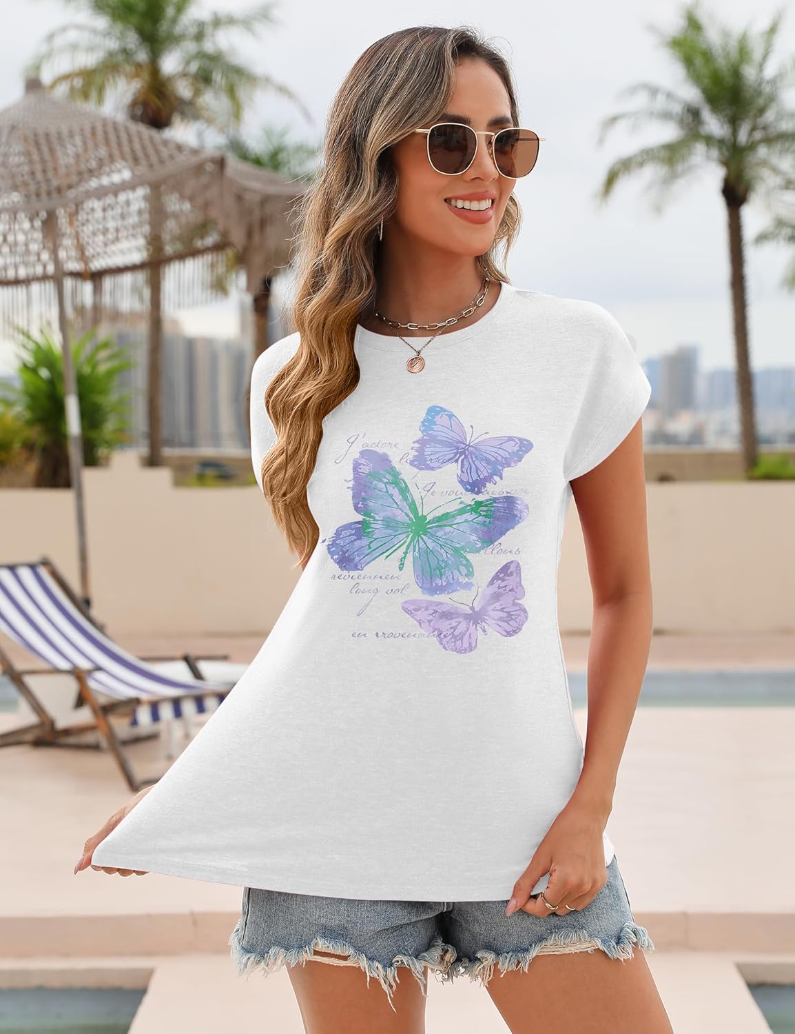 AKEWEI Womens Vintage Flower Print T Shirt Funny Cute Animal Graphic Tees Tops Loose Casual Outdoor Shirt - Image 2