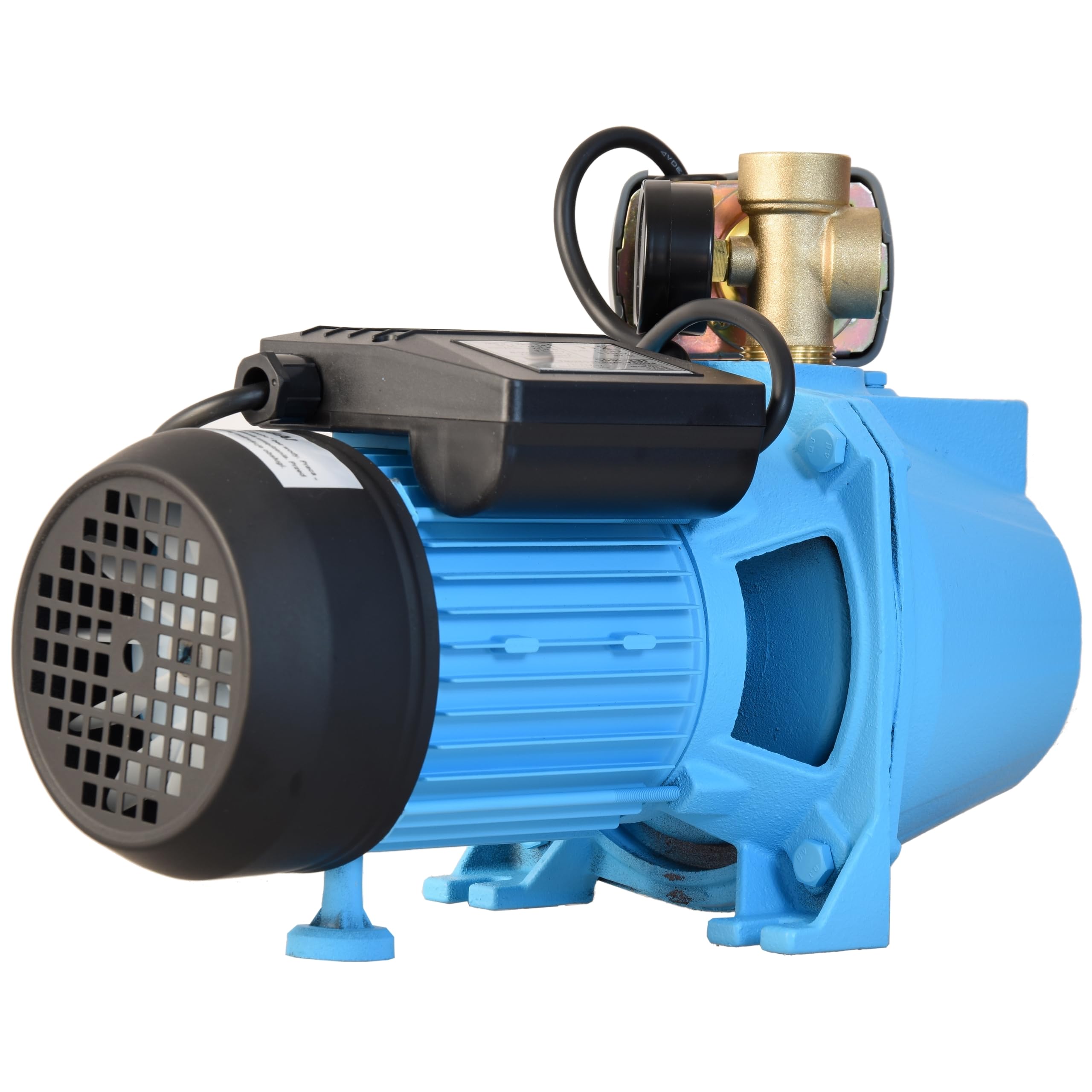 Pompe à Eau SET 100S - Pompe de Surface (1100 W, 3600 l/h hauteur de refoulement 50 m) avec Manomètre Pressostat Raccord 5 Voies - Pompe d’arrosage pour le Réservoir - pour Arrosage Pelouse, Jardin