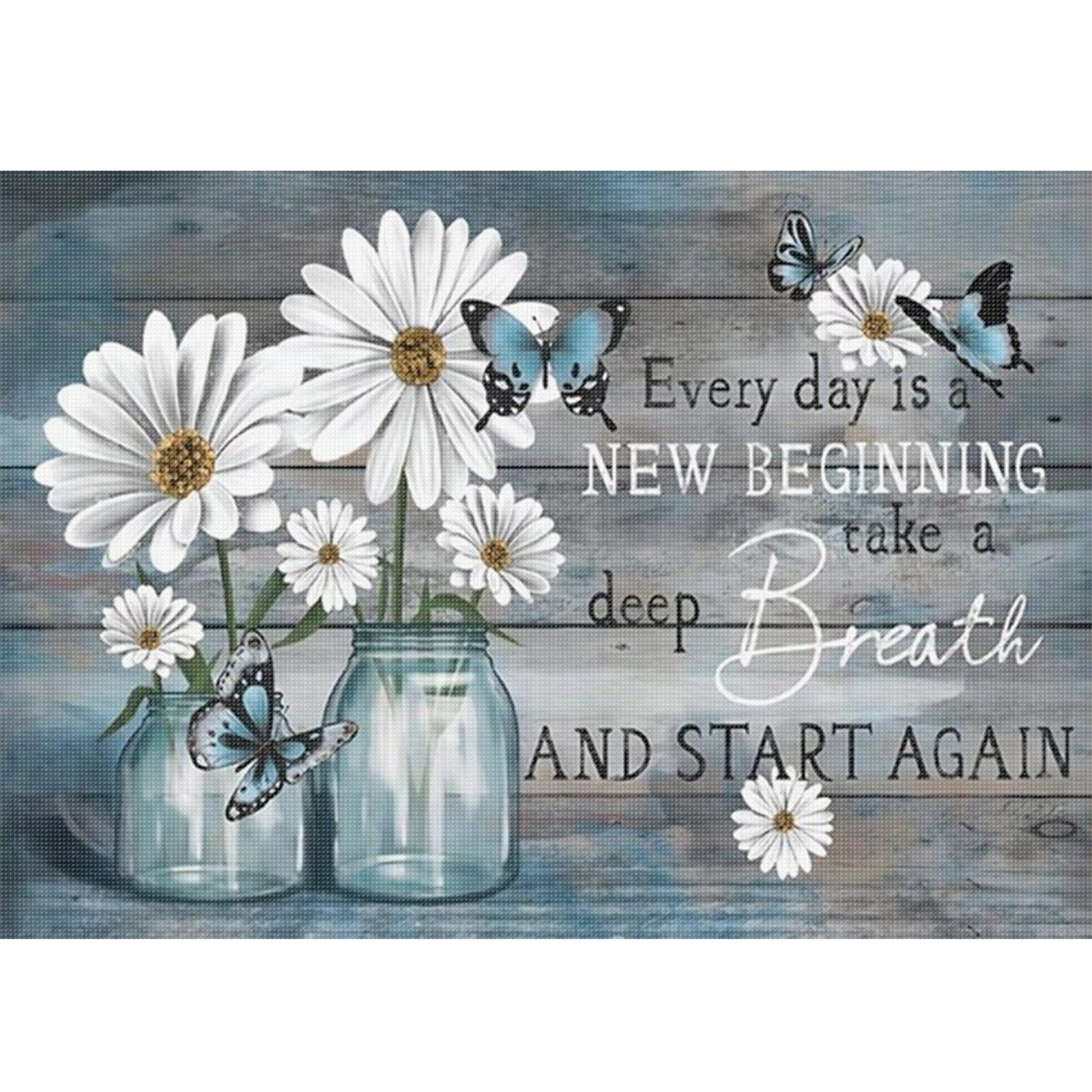 Vase Full 14CT 2 Strands DIY Counted Needlework Embroidery Kit 50x33cm Embroidery Needlepoint Starter Kits Cross Stitch Patterns Arts Craft Kits for Beginners Adults Home Decor