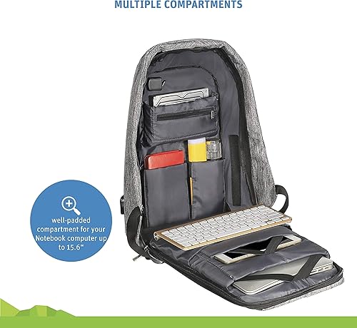 Miniatura 4 de Jauch Mochila Solar London 40 antirrobo  Panel solar integrado de 10 W con puerto de carga USB de 5 V  40 litros  Resistente al agua  Carga