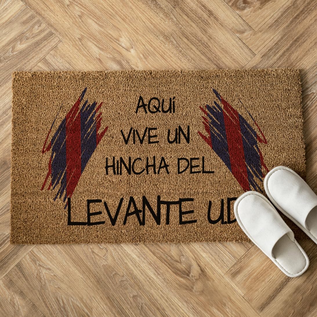 Felpudo Levante UD | Felpudo Original y Divertido para Aficionados al Fútbol | Alfombra de Entrada Antideslizante para Casa | Decoración de Hogar para Hinchas Granotas con Estilo