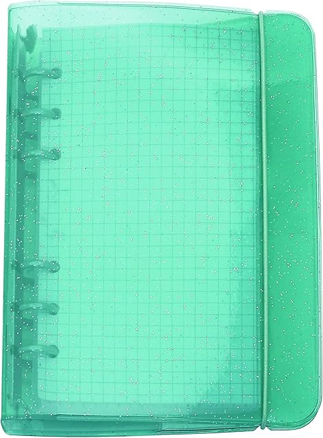 A6/ A5 6-Holes Colorful PP Cover Round Ring View Binder File Folder for Loose Leaf Sheet Protectors/Notebook Refill/DIY Scrapbooking/Binder Cover Protector (Ming Green, A6 Mini Set)