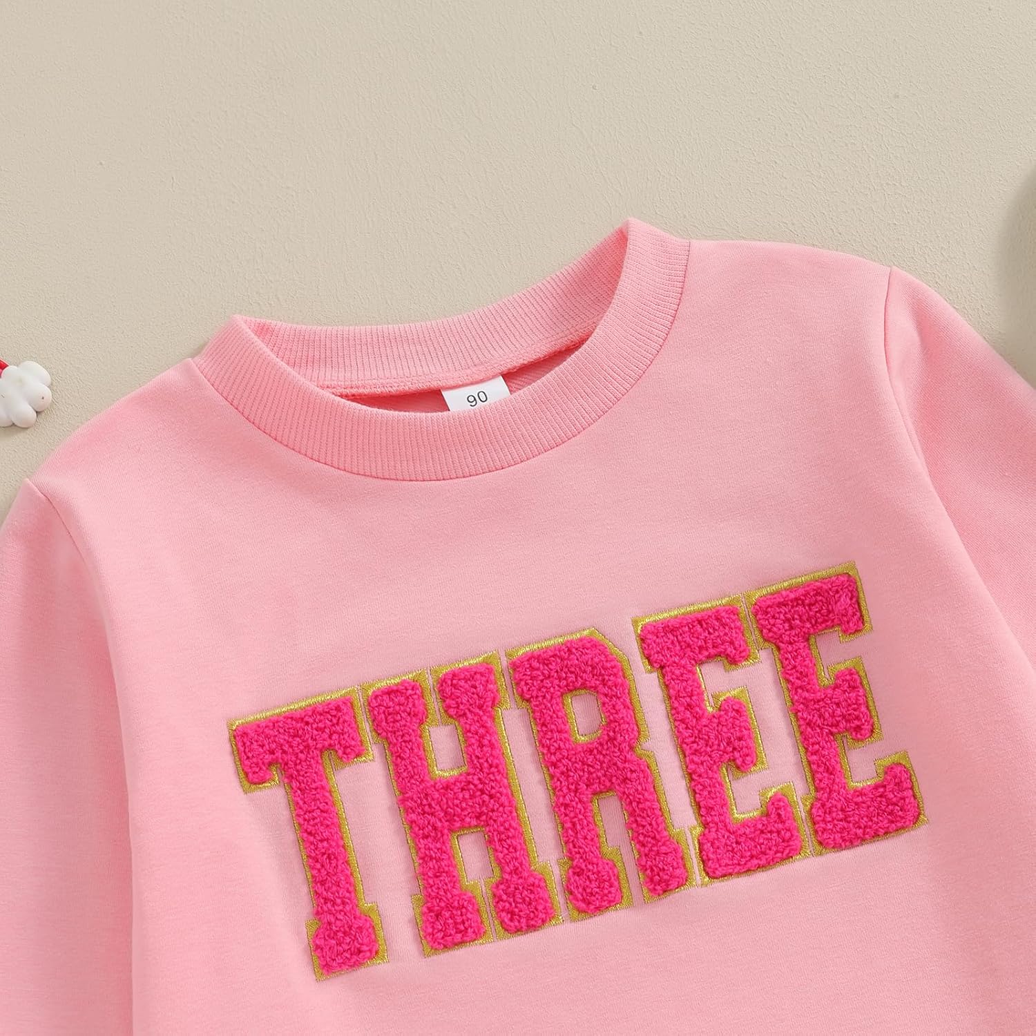 Lamuusaa Toddler Baby Girl Boy Birthday Outfit One/Two/Three/Four/Five/Six Embroidery Sweatshirt Shirts Birthday Gift - Image 3