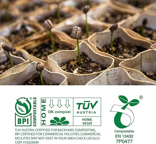 Miniatura 5 de Moonygreen Bolsas de basura compostables de 13 galones, bolsas altas de basura de alimentos de cocina, US BPI ASTM D6400 y Europe OK Compost Home,