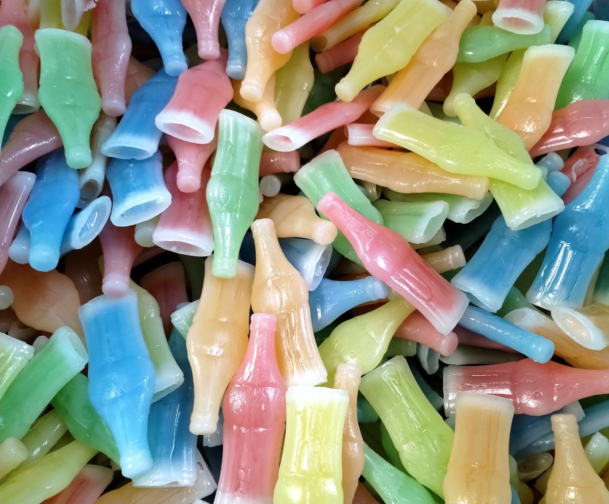 Wax Bottles - Nostalgic Retro Assorted Fruity Liquid Inside Chewy Wax Bottles 1 lb in a Resealable Bag