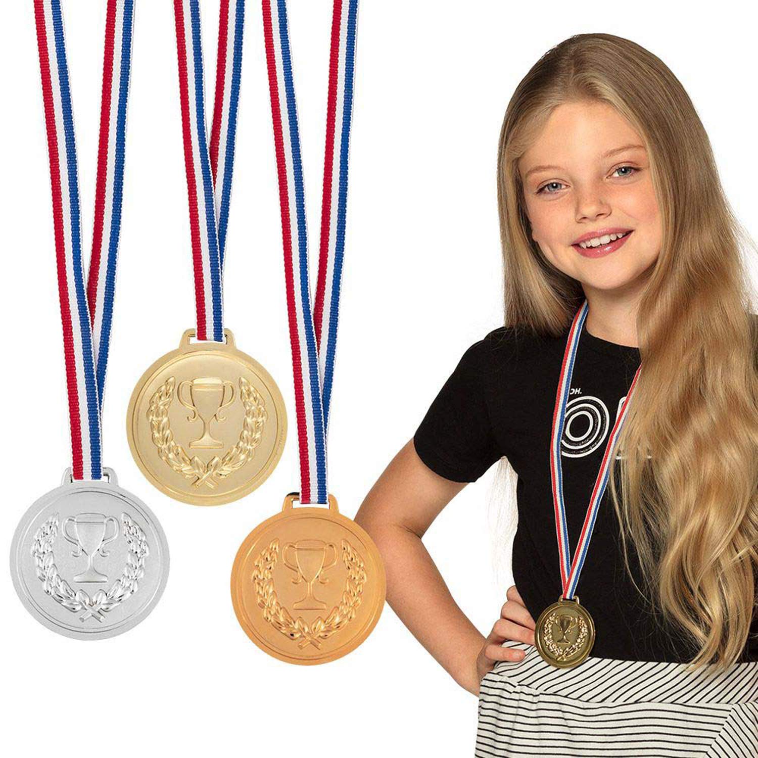 Buy Boland 30841 Medals Set, Diameter 6 cm, 3 Podium Medals with