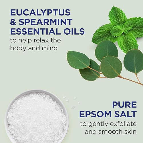 Miniatura 3 de Dr Teal's Pure Epsom Salt Body Scrub, Relax & Relief con aceites esenciales de eucalipto y menta verde, 16 onzas (paquete de 3) (el embalaje puede