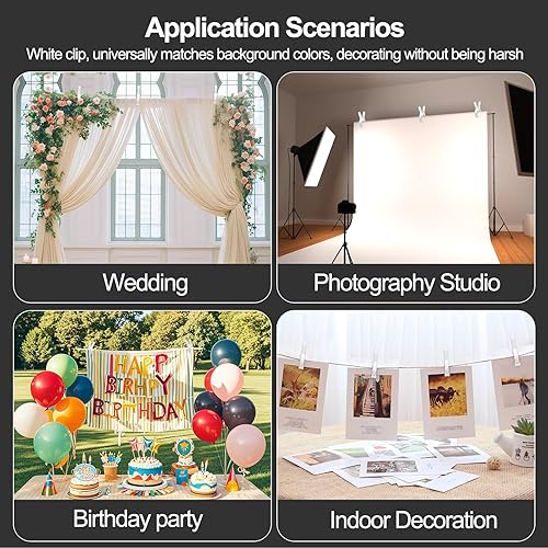 Miniatura 52 de EMART Paquete de 6 abrazaderas de resorte de muselina resistentes, clips de fondo de cabina de fotos de 4.5 pulgadas para estudio de fotografía