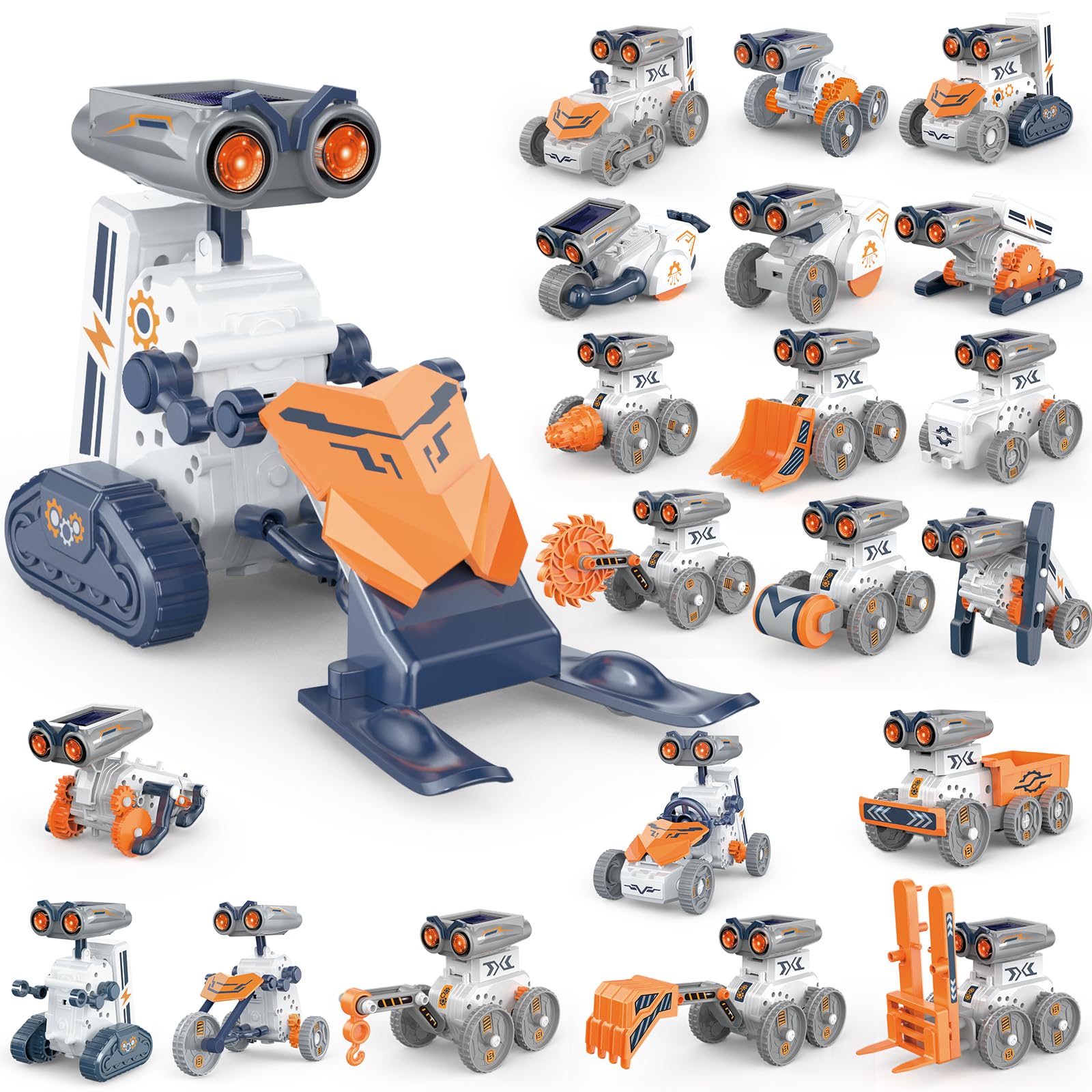 ENJOYFLY STEM Educational Building Toy for Kids 8–13, Easy-to-Assemble 21-in-1 Advanced Solar Robot Science Kit, DIY Engineering Erector Set with 210