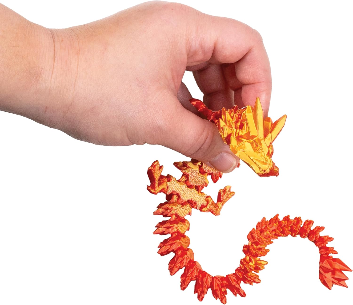 GEDDES Raymond 3D Printed Dragon Fidget Toys – Pack of 24 – Flexible Articulated Fantasy Figures in Metallic Colors