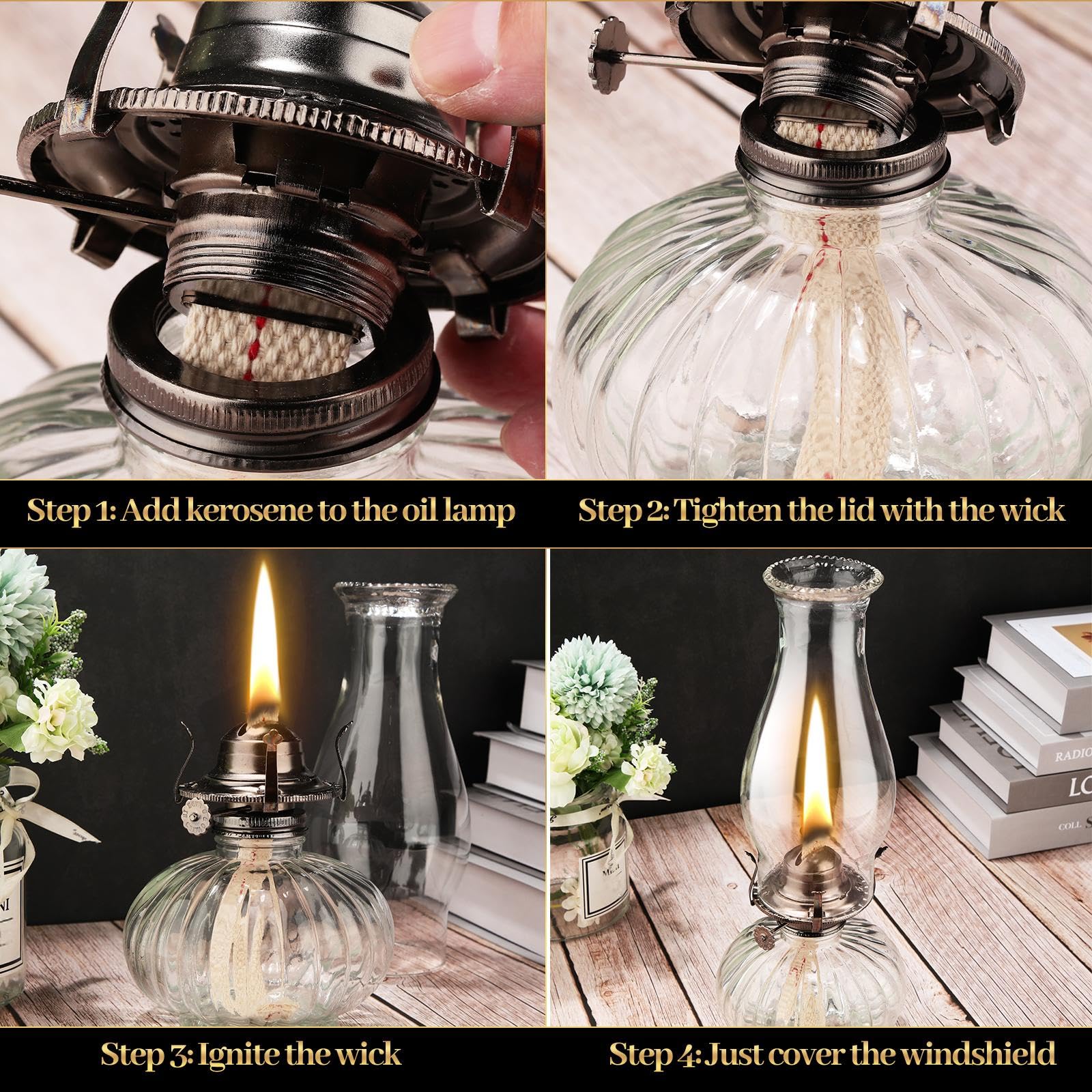 Amazon.com: 2 Set Chamber Oil Lamp for Indoor Use Classic Kerosene