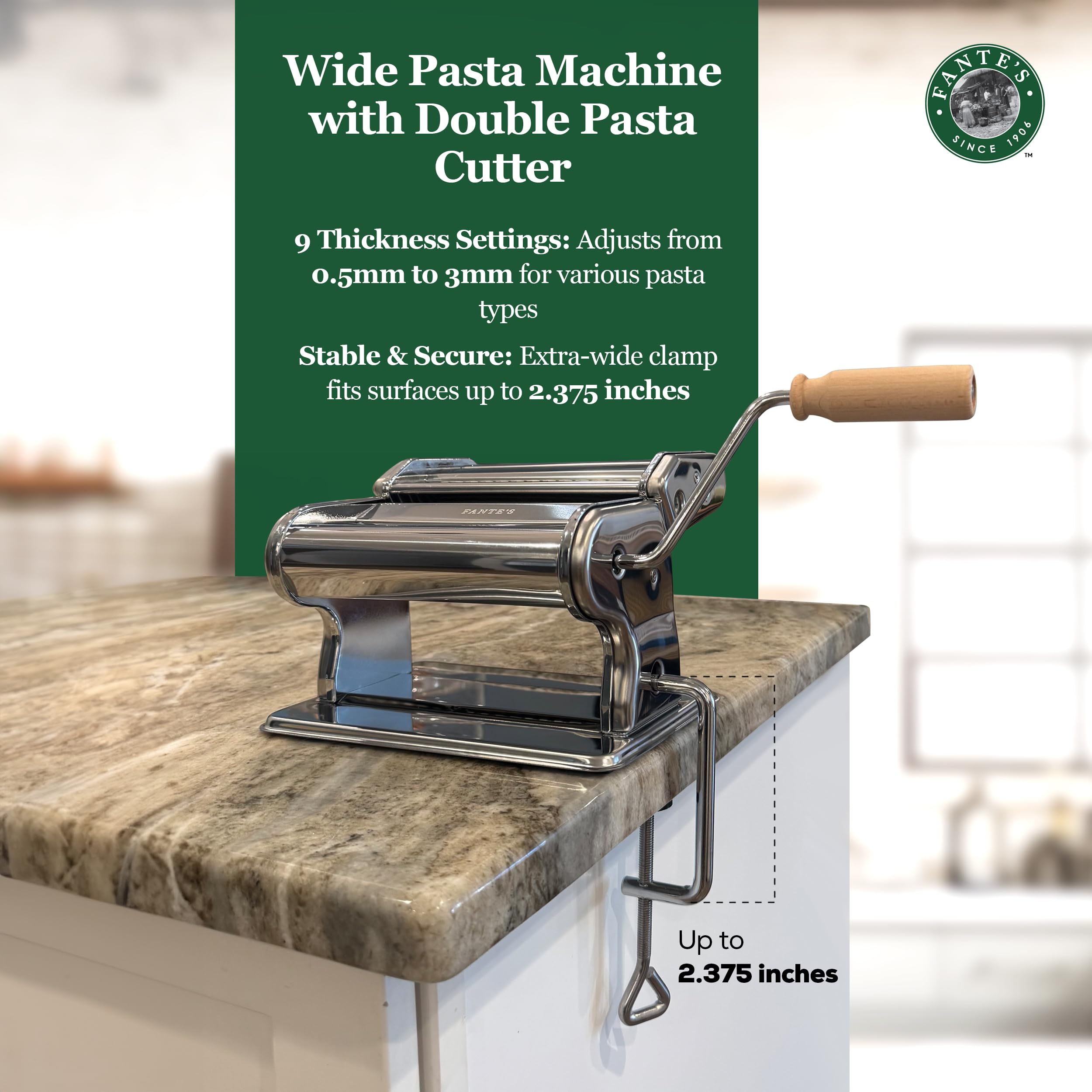 Amazon.com: Fante's Wide Pasta Maker, Deluxe Hand-Crank