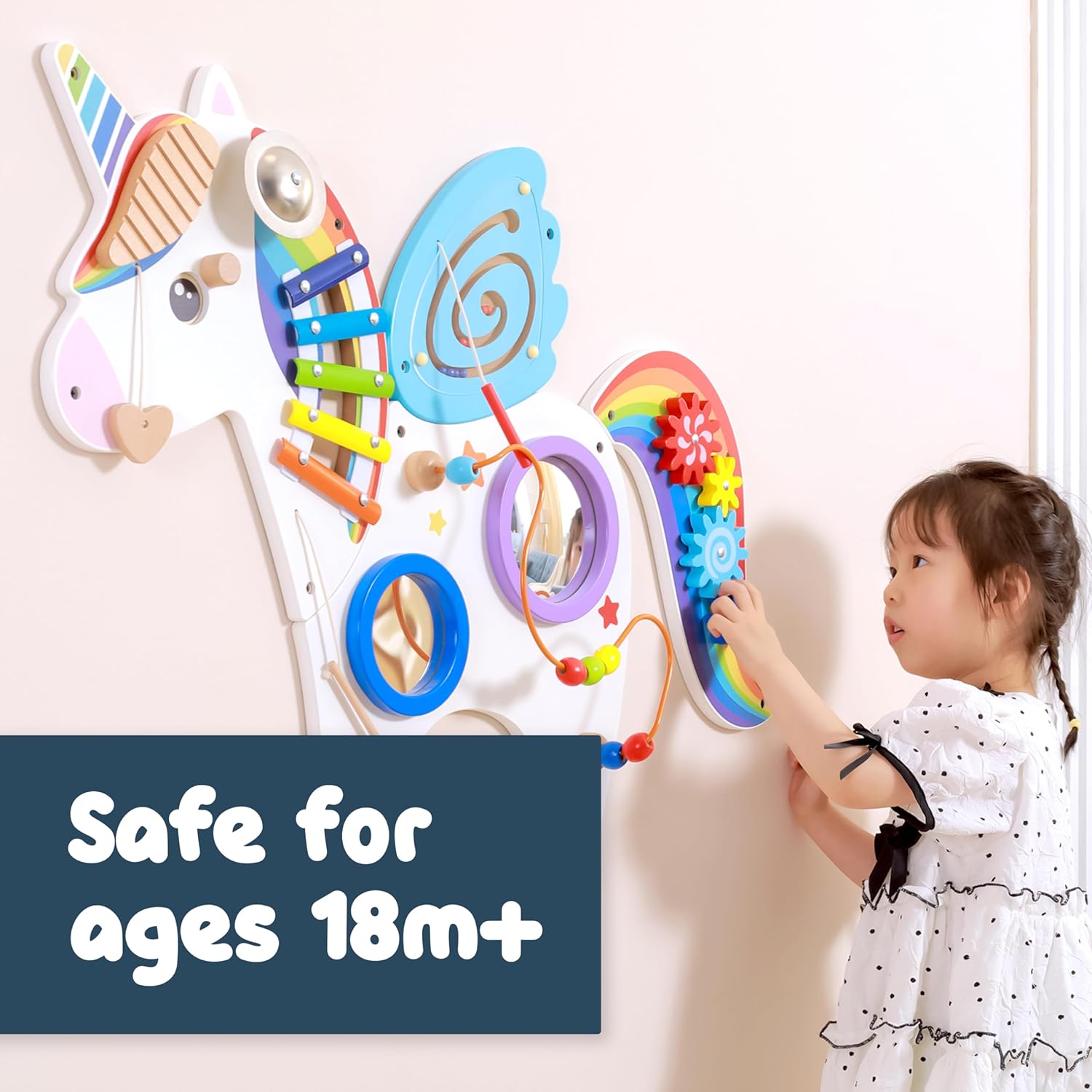 SPARK & WOW Rainbow Activity Wall Panels - Ages 18m+ - Sensory Wall Toy - 10 Activities & Unicorn Activity Wall Panel - Ages 18m+ - Sensory Wall Toy - 8 Activities - Busy Board - Toddler Room Décor