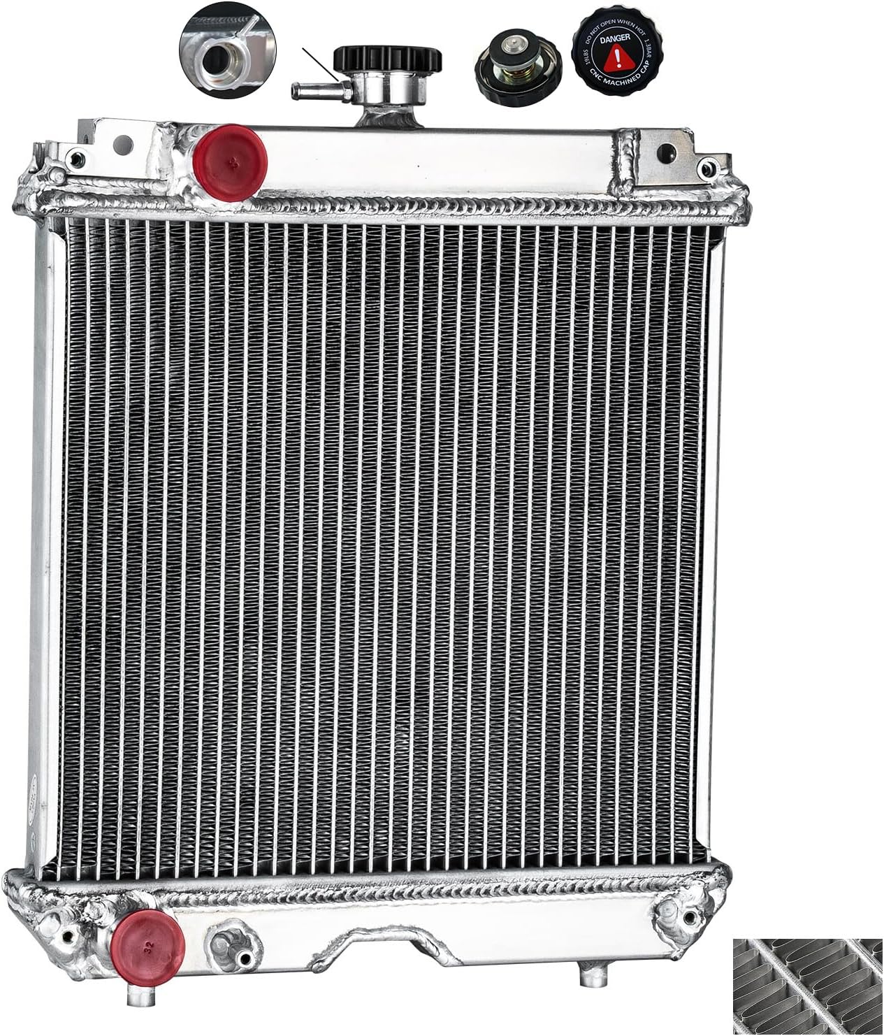 OE# K2581-85010 Radiator, All Aluminum Tractor Radiator for Kubota BX1850D BX1860 BX1870 BX1870-1 BX1880 BX2350D BX2360 BX2370 BX2370-1 BX2380 BX23S BX24D BX25 BX25DLB BX25DLB-1 Tractors