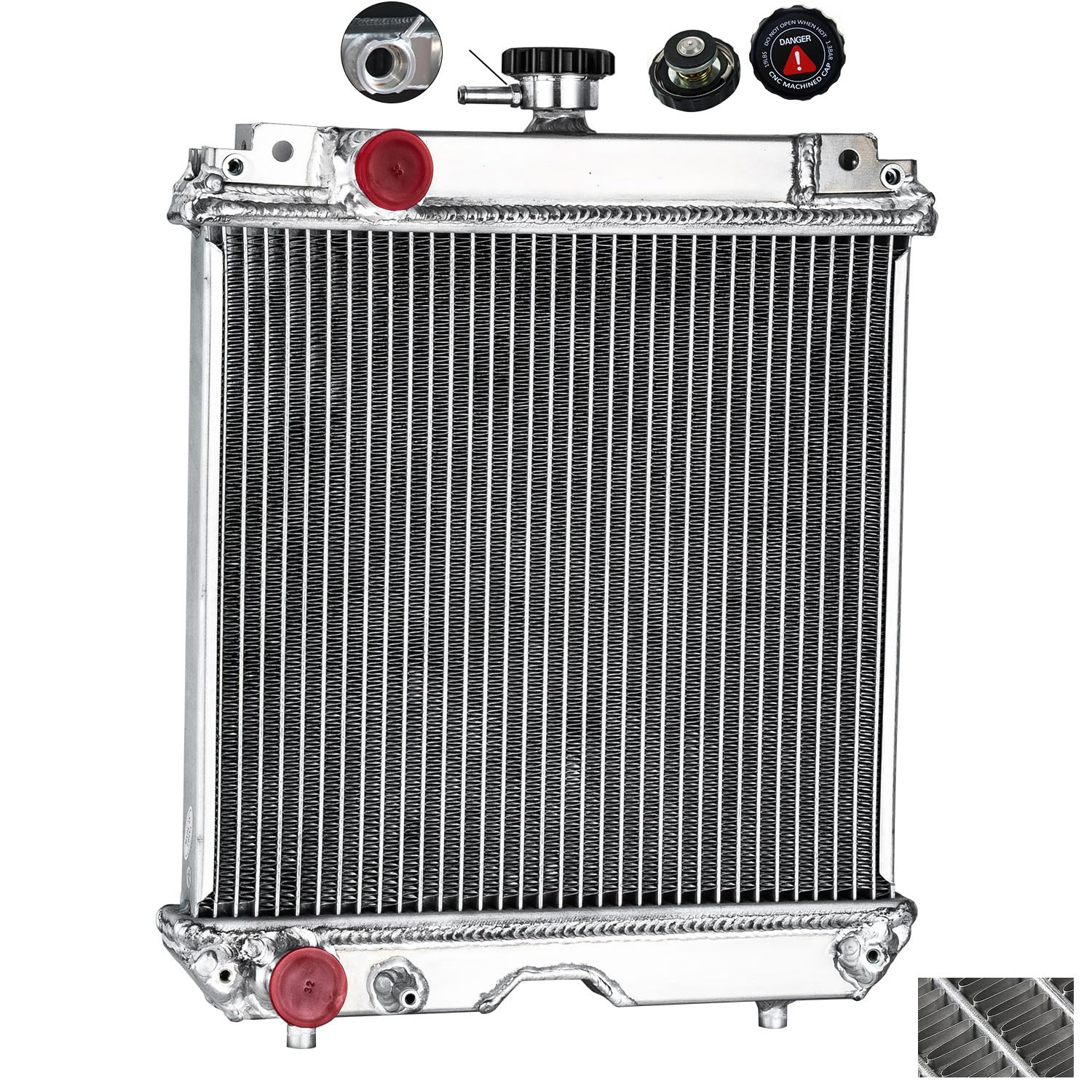 KUUHLERSAT OE# K2581-85010 Radiator, All Aluminum Tractor Radiator for Kubota BX1850D BX1860 BX1870 BX1870-1 BX1880 BX2350D BX2360 BX2370 BX2370-1