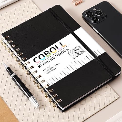 Miniatura 2 de Cuadernodiario en blanco - Cuadernos con tapa dura y papel grueso de alta calidad, 8 x 5.7 pulgadas (exclusivo de espirales), cuaderno en espiral en