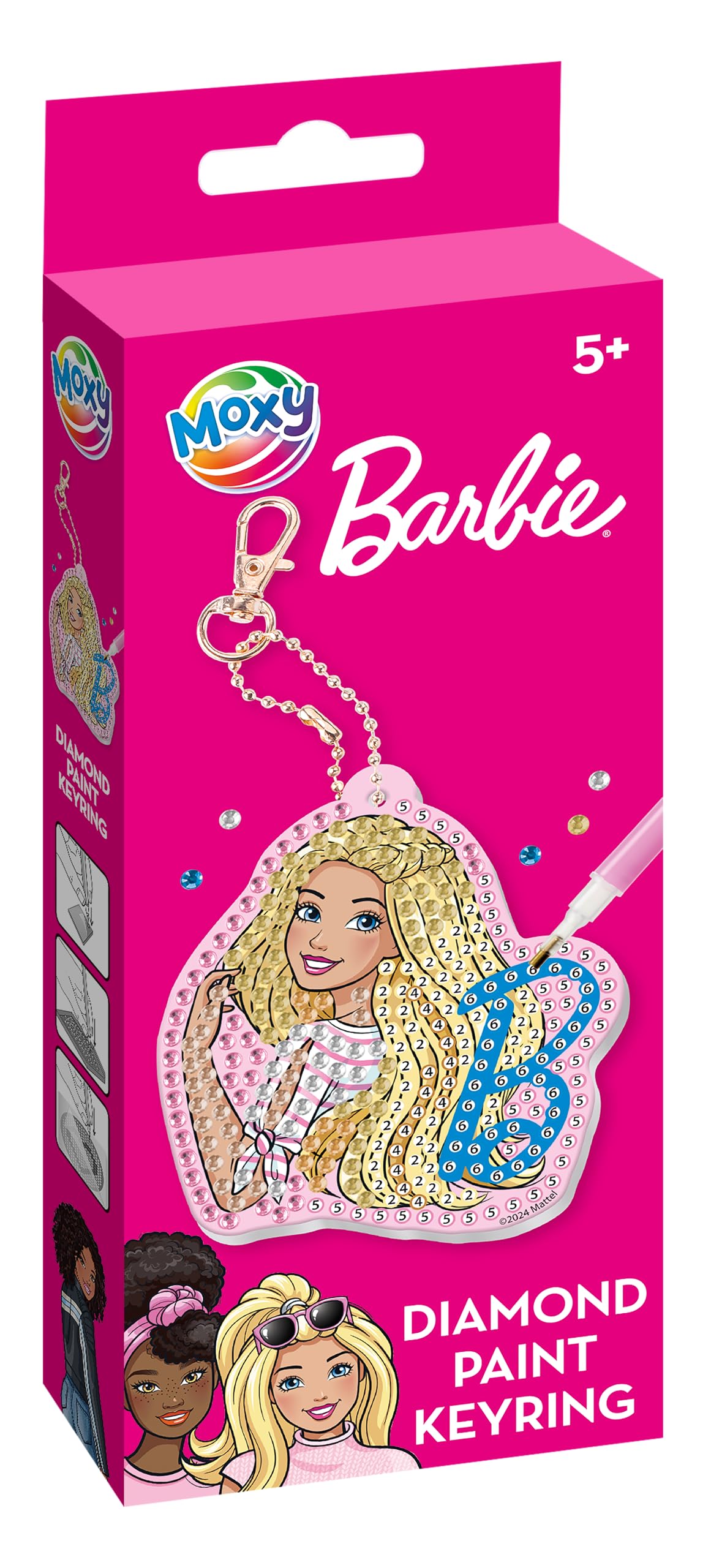 Totum Barbie Diamond Painting Keyring Kit, DIY Creative Arts and Crafts Set for Boys and Girls Ages 5+