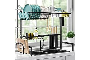 Multifunctional Over-the-Sink Dish Drainer Steel Storage Rack