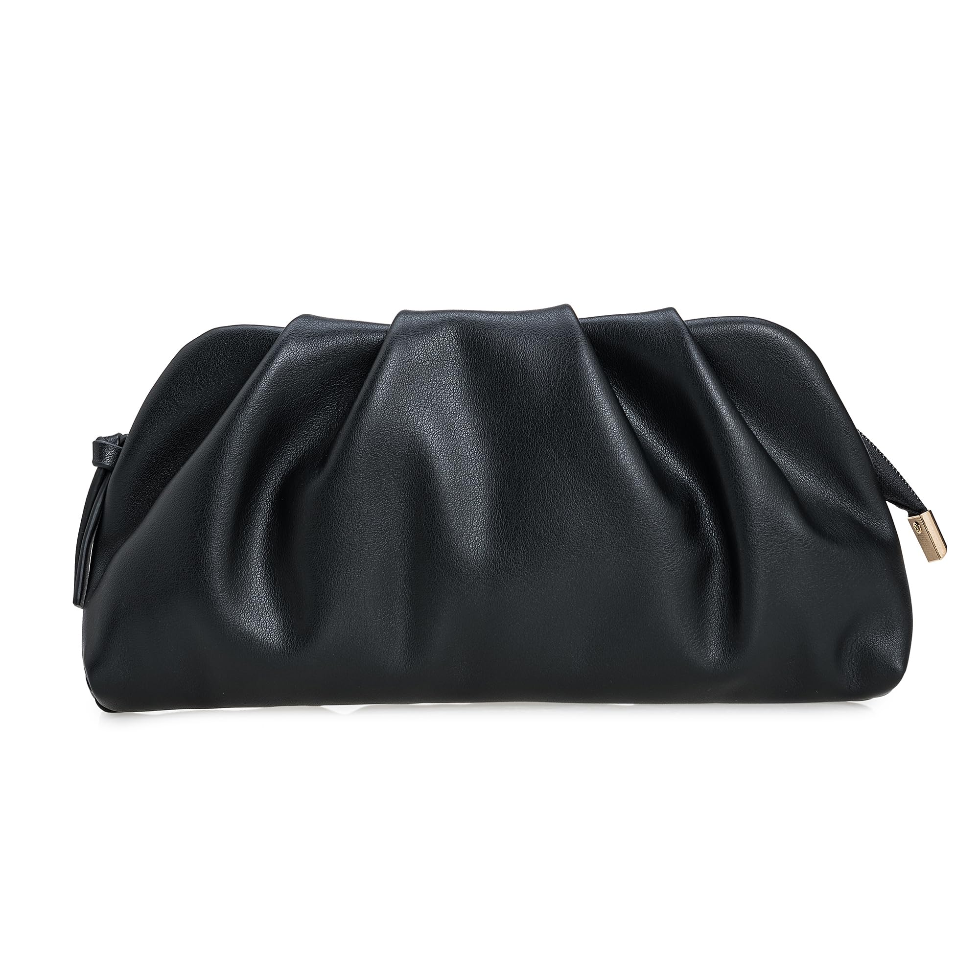 IXEBELLA Dressy PU Clutch Purse for Women Formal Soft Pleated Vegan Leather Evening Bag for Wedding/Prom/Cocktail Party