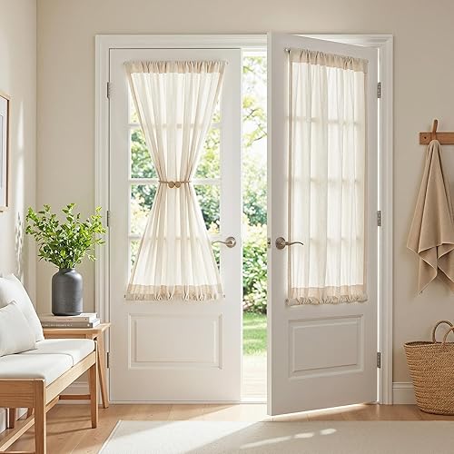 Miniatura 87 de MYSKY HOME Cortinas traslúcidas de 63 pulgadas de largo para dormitorio, paneles de cortina para ventana que filtran la luz, protegen la privacidad