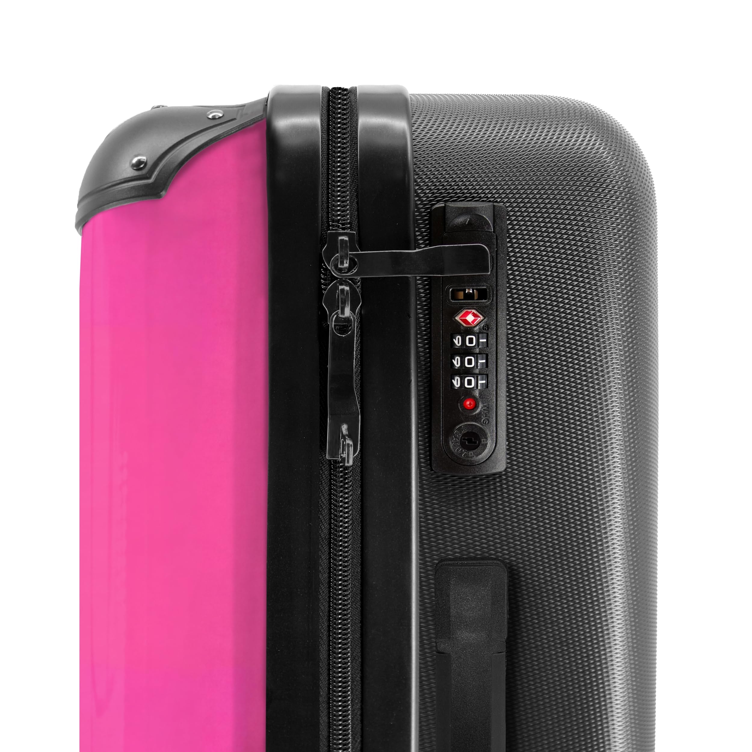 NoBoringSuitcases.com® Koffer Mittelgroß 67x43x25 cm Hartschalenkoffer L Trolley Rollkoffer 4 Rollen Leicht Hartschale Mittel Groß Kirsche - Rosa - Obst