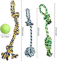 Vista 2 de Youngever Juguetes de cuerda para perros, juguetes masticables para cachorros, juguetes para perros medianos a grandes (paquete de 4)