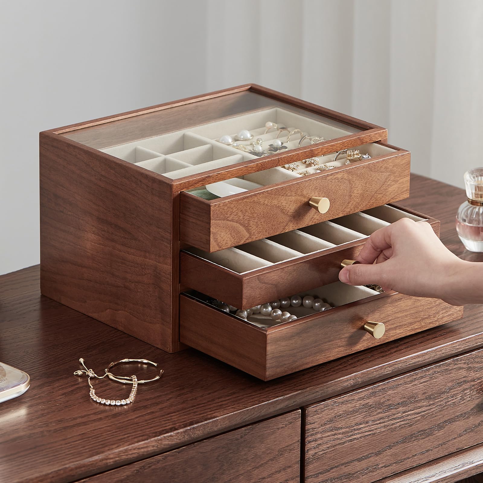 Sieradendoos 3-lagen Sieradendoos Luxe Grote Houten Organisator Geschenkdoos voor Oorbel Ringhouder Horlogestandaard Sieraden Opbergdoos voor Vrouwen Ketting Oorbellen Ringen (Kleur: Hout Sieradendoos 3-lagen Sieradendoos Luxe Grote Houten Organisator Geschenkdoos voor Oorbel Ringhouder Horlogestandaard Sieraden Opbergdoos voor Vrouwen Ketting Oorbellen Ringen (Kleur: Hout