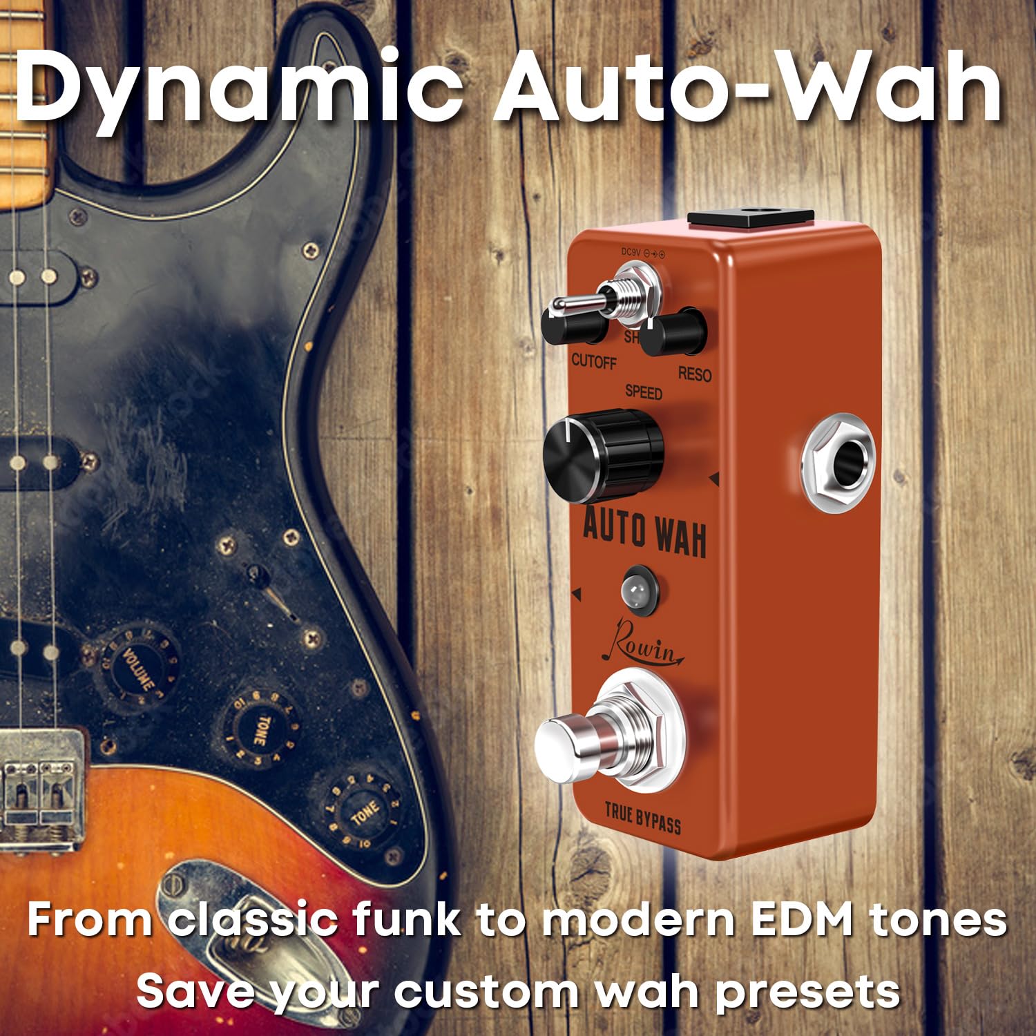 Amazon.com: Rowin Auto Wah - Pedal de efecto de guitarra de un