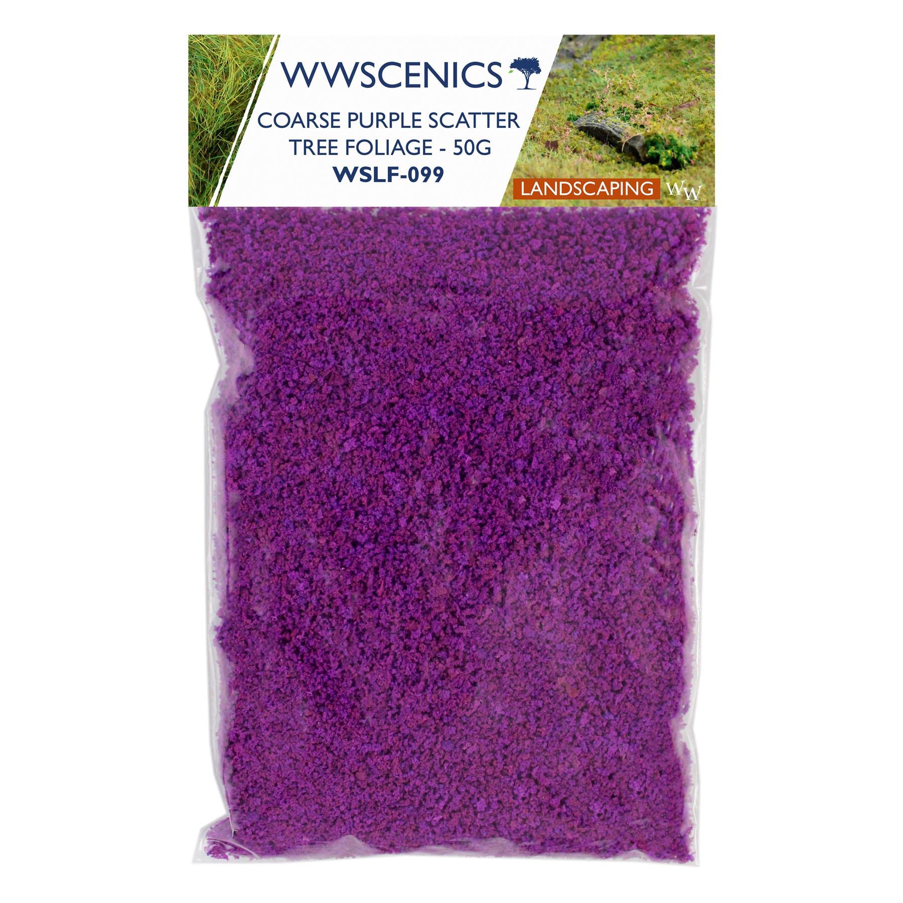 WWS War World Scenics Grobes Lila Blumen Laub Foliage 50g – Für Modelllandschaften, Bäume & Blumen-Effekte